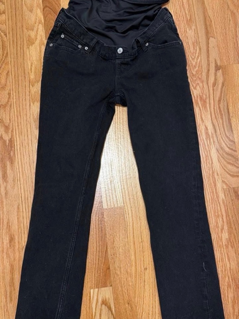 Abercrombie & Fitch Women's maternity Straight-Leg Black Jeans